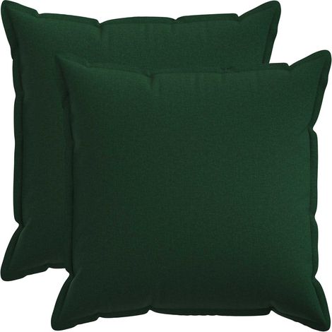 vidaXL Cushion with Pillow HOUTEN 2 pcs Dark Green Faux Linen (1/5)
