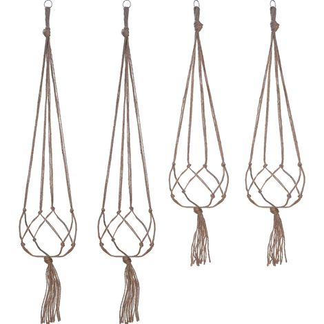 Lot de 4 portes pot à suspendre avec anneau, pour extérieur et intérieur (2 de 105 cm et 2 de 90 cm) (1/5)