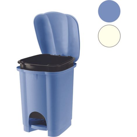 Pattumiera carolina apertura a pedale con secchio interno - cm.27,5x30,2x41,5h. lt.16 azzurra
