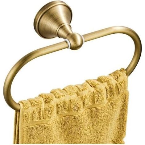 Anneau PorteServiette Ovale en Laiton Antique Support Murale Élégant en Bronze Brossé pour Cuisine et Salle de Bain (1/5)