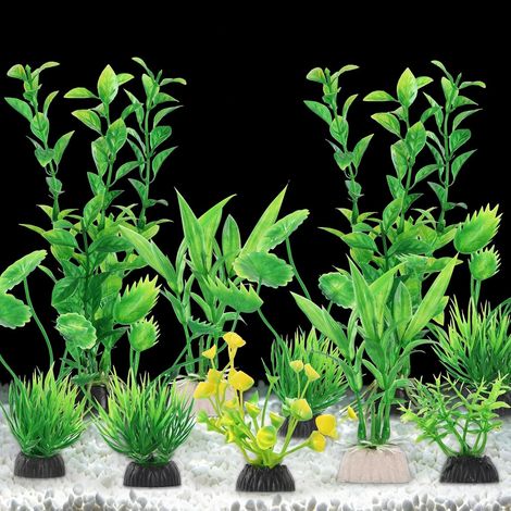 Aquarium Decoration Plante, 10pcs Plantes Artificielle Aquarium Deco,Plante Aquariums pour Poissons,Accessoires de Cachett pour Poissons,Aquariums Plants pour la Maison et Le Bureau (1/5)