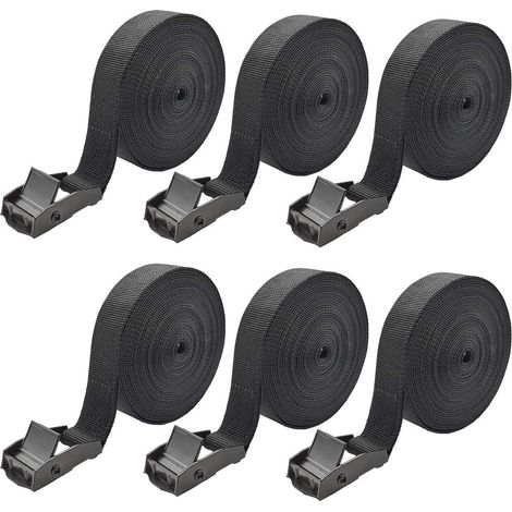 6er Set Spanngurte mit Ratsche 4m für Fahrradträger, Auto, Motorrad