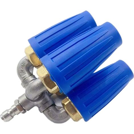Ugello turbo 4 in 1 Crezuo per idropulitrice da 4000 PSI, rotazione a 360 gradi, apertura da 2,0, ugello quadruplo con attacco rapido da 1/4 di pollice.-Crezuo