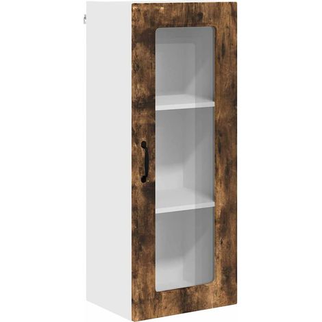 Meuble mural de cuisine，Armoire de cuisine avec porte Chêne fumé 40 x 31 x 100 cm CFW68518 (1/5)
