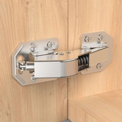 4 Soft-Close-Scharniere (90°) für Schranktüren, Schrankscharniere, kein Vorbohren erforderlich, für Schranktüren, Küchenschränke, Kleiderschränke, einfache Montage, robuste Ausführung (1/5)