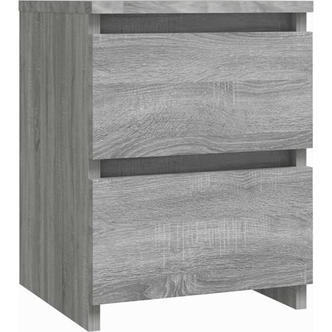 Mesita de noche Sonoma gris, 30x30x40 cm, madera de ingeniería vidaXL