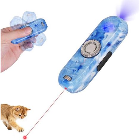 Pointeur laser pour chat – Rechargeable USB – Design rotatif – 3 modes et 5 motifs lumineux – Jouet interactif pour chats et chiens – Pour chasse et exercice intérieur (1/5)