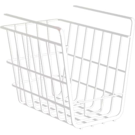 Étagère de rangement sous meuble avec panier, support métallique suspendu et support pour téléphone (1/4)