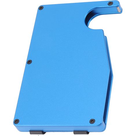 Porte-cartes minimaliste en alliage d'aluminium, éjection automatique, portefeuille antivol pour cartes de crédit professionnel, bleu (1/5)