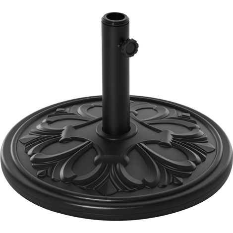 Runder Sonnenschirmständer, 13 kg, Gewicht für Sonnenschirme, Terrasse, Garten, Schwarz