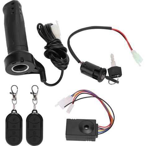 Ensemble de 3 alarmes antivol avec télécommande, câble de sécurité et poignée accélérateur pour serrure électrique (1/5)