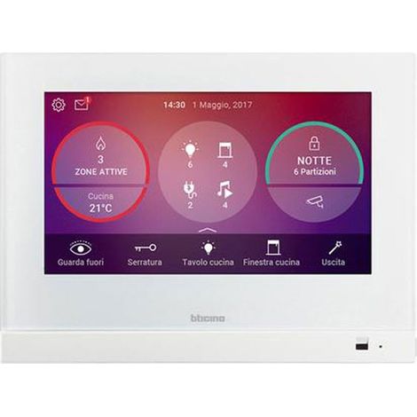 Ecran 7pouces HOMETOUCH portier ou gestion MyHOMEUp blanc BTICINO BT3488W (1/8)