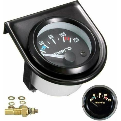 Manomètre de température d'eau pour voiture – Plage de 101,6 à 120°C – Diamètre 52mm – Installation facile – Compatible avec la plupart des véhicules (1/4)