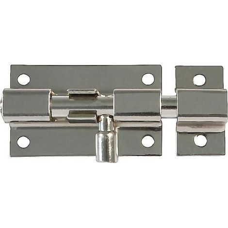 AMIG pasador 390-40 niquelado caja 20 , Pasador cerrojillo niquelado. Medidas: 40x27,5mm. Incluye puente. No incluye tornillos. (1/2)