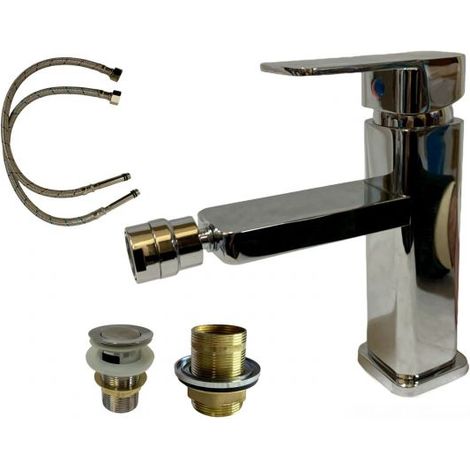 MISCELATORE RUBINETTO PER LAVABO BAGNO BIDET MODERNO MONOCOMANDO QUADRATO CROMO (1/5)