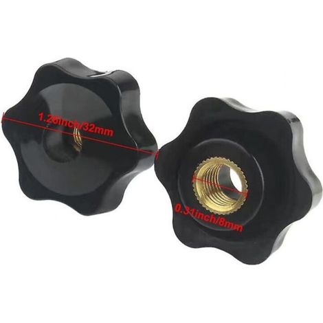 Bouton de serrage M8 à tête étoilée avec filetage moleté – Écrou de fixation manuel pour mécanique, électronique et équipements industriels (1/3)