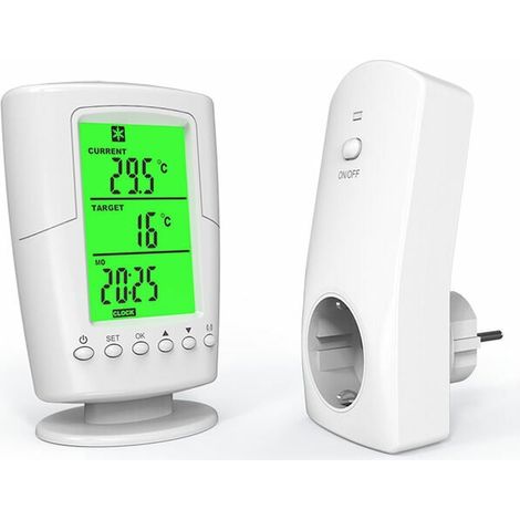 Termostato inteligente programable para el hogar con enchufe inalámbrico pequeño TS-2000-EU (1/5)