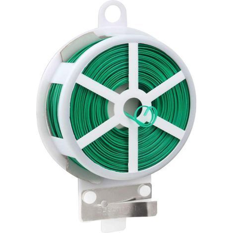 Distributeur de fil de fer avec cutter intégré pour les plantes et le jardin (50 m) Vert (1/5)