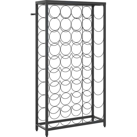 Wine Rack for 45 Bottles Black 54x18x100 cm Wrought Iron vidaXL