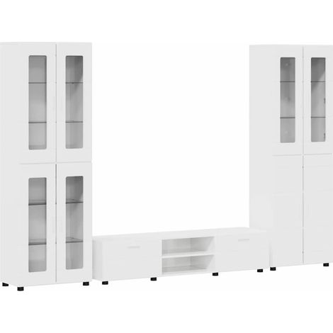Maison Exclusive - Set mobile TV FLORIN 3 pcs Bianco Lucido Legno multistrato