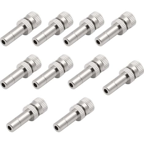 Buse de brumisation basse pression, têtes pulvérisation d'atomisation en laiton pour tuyau d'arrosage, conception à connexion rapide le refroidissement, l'humidifica 50 pièces 0.3mm(0.0118in) 10 (1/5)