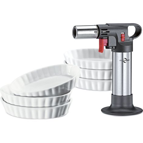 Juego de lujo para crème brûlée Kuchenprofi, 7 piezas, quemador + 6 cuencos de porcelana (1/5)