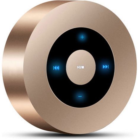 Enceinte Bluetooth Portable - Haut-Parleur 40 Mm 3 W - Autonomie 12 H - Compatible Carte Microsd Et Câble Aux - Pour Intérieur Et Extérieur - Or (1/5)