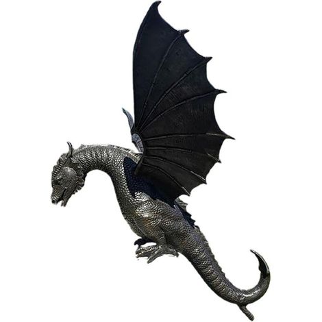 Statue Dragon - Fontaine Ornementale en Résine - Sculpture Extérieure pour Jardin Terrasse Piscine - 35 x 30 x 23 cm - Bronze
