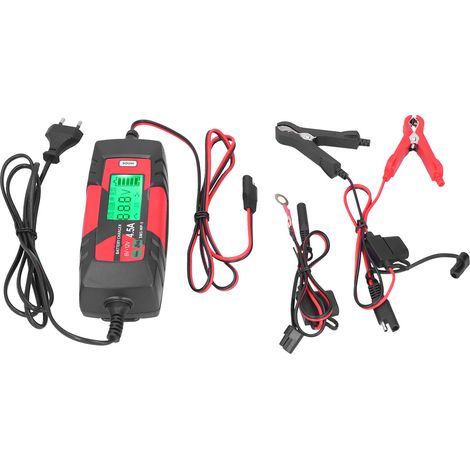 Chargeur de Batterie de Voiture 6 V 12 V Chargeur de Batterie de Voiture, Maintien de Batterie avec écran LCD SM3‑WP‑5 Dispositif Anti-étincelle intégré (Prise UE 220‑240V). (1/5)