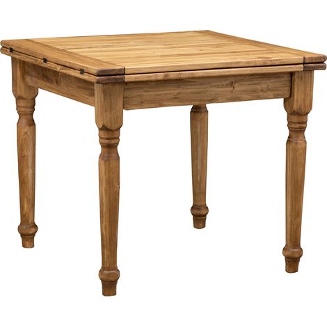 Dining table Solid wood table Square Extendable table 90x90 cm Space-saving Kitchen table Made in Italy Colour walnut (1/5)