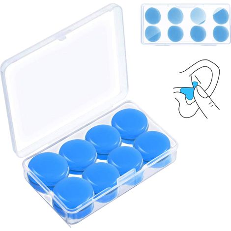 Bouchons Doreilles En Silicone - Réutilisables - Formables - Étanches - Atténuation Sonore 32 dB - Pour Natation Sommeil Concert Avion Travail - 6 Paires (1/5)
