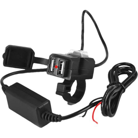 Chargeur USB pour moto, voltmètre et bouton marche/arrêt, chargeur de téléphone USB pour moto, chargeur de téléphone pour téléphone, tablette, GPS (1/5)
