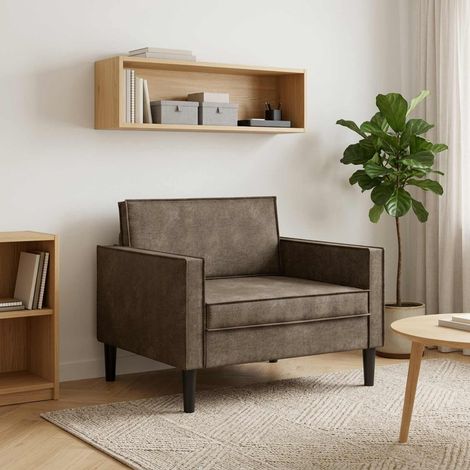 vidaXL Fauteuil XL Gris foncé Simili daim (1/5)