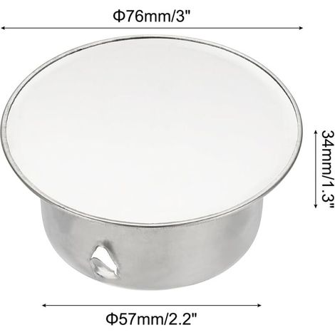 Bouchon pour Tuyau de Poêle, Cache-trou de cheminée, Cache Tuyau, Couvercle De Trou De Cheminée,Bouchon Cheminée Perforé en Acier Inoxydable Ø 76 mm Profondeur 34mm, argent (1/4)