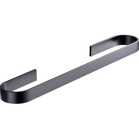 Porte Serviette - 45 cm - Aluminium Noir - Design Contemporain - Sans Perçage