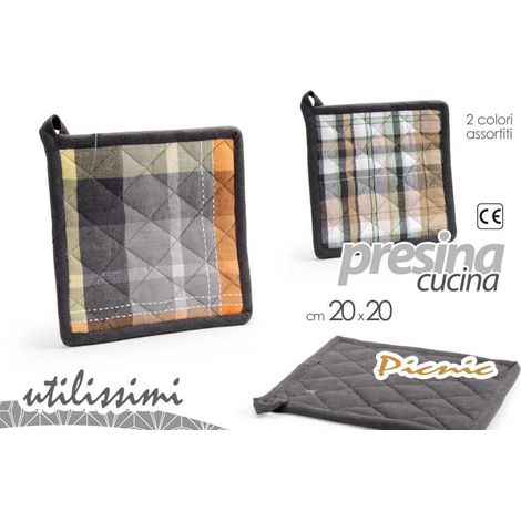 1 Pezzo Presina da Forno Cucina in Cotone 20 x 20 cm Pic Nic 2 Colori (1/2)