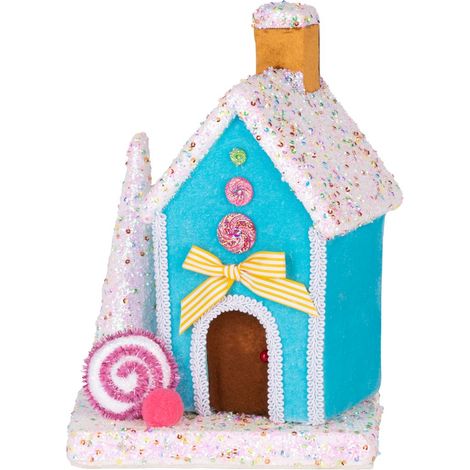 Dekoration MagicHome Weihnachten Candy Line, Hauschen, blau, 19x27 cm (1/3)