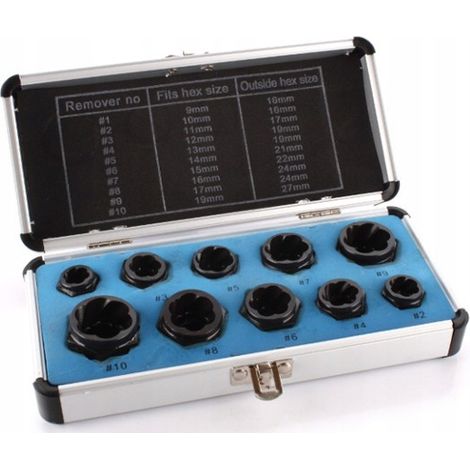 Schraubenausdreher Set geko g30032 10 Stück 9-19 mm