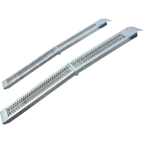 Jeu De 2 Rampes Droites Et Pliables En Acier L: 193cm L: 25cm, Profil Antidérapant D'une Capacité Ma (1/3)
