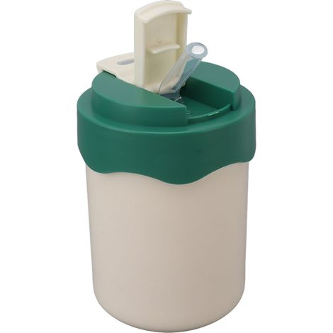Mug isotherme à double paroi en acier inoxydable 304, gobelet portable sous vide avec paille, 450 ml, vert (1/5)