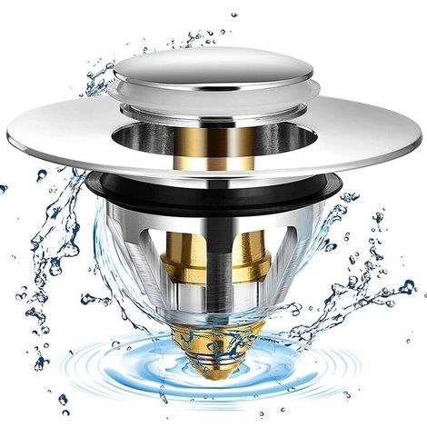 ALLIANDISBonde de douche et lavabo Pop-Up pour 34 et 40mm Bouchon Baignoire Evier pour Lavabo Cuisine (1/4)