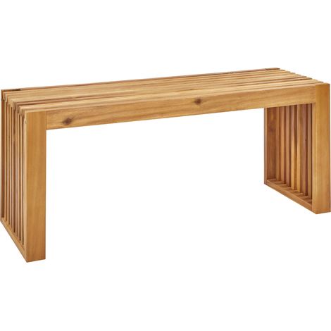 Banco de jardín de madera de acacia clara de 150 cm para interior y exterior Bellano (1/5)