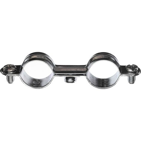 100 colliers de fixation tube double acier zingué 7x150-Ø16 (1/2)