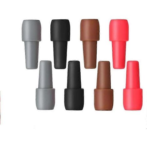 Bouchons réutilisables pour bouteilles de vin mousseux, bouchons en silicone (lot de 8), rouge, marron, gris, noir, 7 x 2,8 cm (1/5)