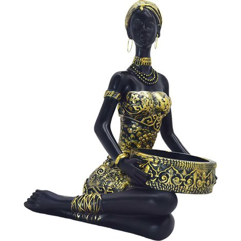 Figura de mujer africana, esculturas decorativas, estatua de