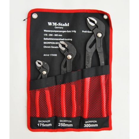 SET PINZE POLIGRIP 3 PZ CON PULSANTE REGOLABILI PAPPAGALLO 175 250 300 mm 909