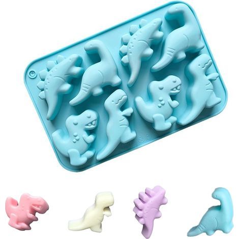 1 PCS 3D Dinosaur Silicone Molds, 3D Dinosaur Shape Silicone Mold, Dinosaur Mold, Adorable Dinosaur Shaped Silicone Chocolate Mold for Chocolates, Candies, Jelly, Ice Cubes, Soap (1/5)