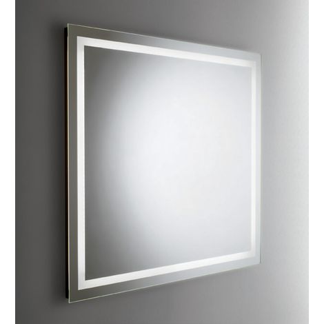 Specchio da Parete Retroilluminato a LED 100X70 cm spessoer 4 mm con Telaio Bianco in Plastica (1/4)