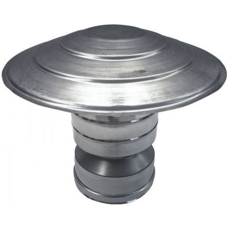 Canna fumaria parete doppia coibentata inox terminale cappello cinese dn 80/130