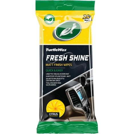 salviette per cruscotto turtlewax "fresh shine" effetto opaco 24 pezzi